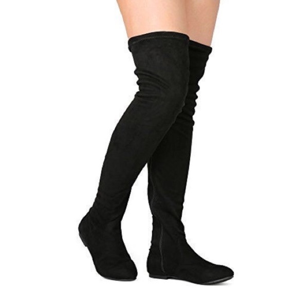 Mistress Black Flat OTK Boots - Picture 3 of 3